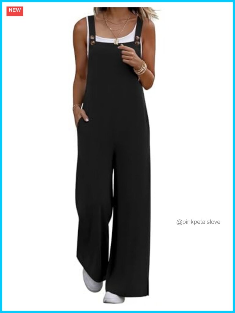 Womens Loose Fit Floral Overalls Wide Leg Jumpsuit Adjustable Straps